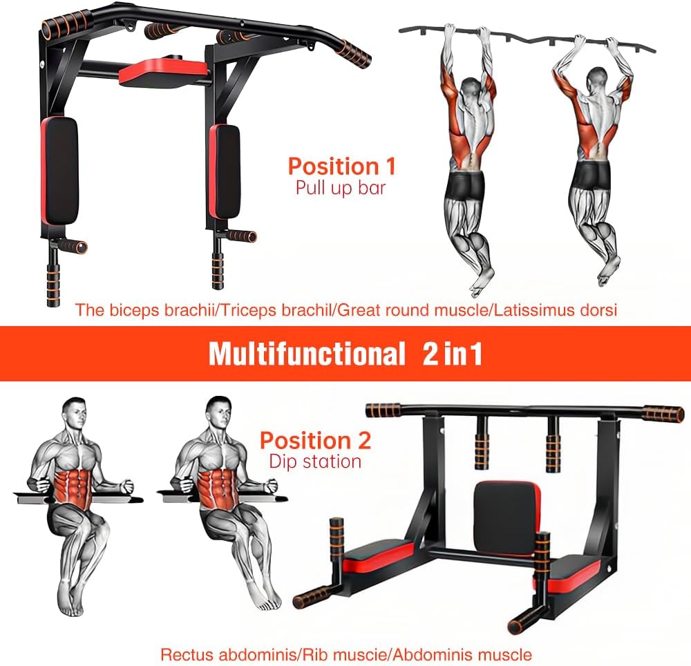 Multifunctional Wall-Mounted Pull-Up Bar – Heavy-Duty Indoor Horizontal Bar for Home Gym, Chin-Up, Punching Bag, and Exercise Equipment – Adjustable & Space-Saving (Black) - Image 2