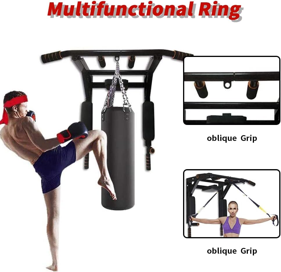 ptlsy Wall Mounted Pull Up Bar Multifunctional with Multi-grip Chin Up Bar Heavy Duty Dip Station for Home Gym Indoor Workout, Fitness Equipment, Dip Stand Supports to 440 Lbs - Image 4