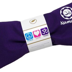 Lavender Eye Pillows – Yoga Eye Pillows Namaste Hot Cold Aromatherapy for Stress, Meditation, Spa, Relaxation Gifts – Made in USA by Happy Wraps – Set of 4 – Purple Cotton