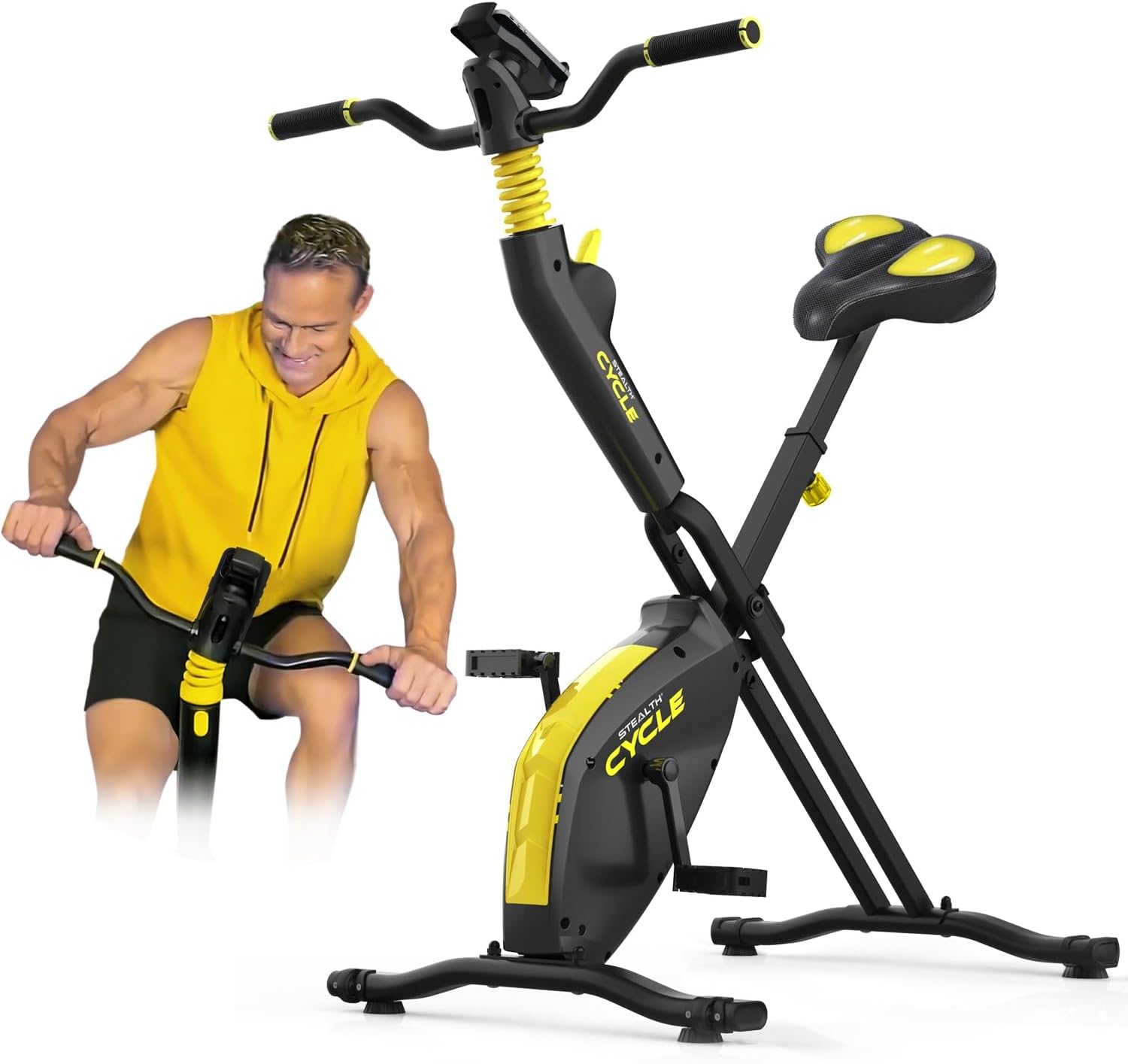 STEALTH GAME CYCLE: Full-Body Workout X-Bike, Gamified Cardio with 5 Free Games, Foldable Magnetic Cycle, Phone Holder + Free Fitness App (Optional Premium Subscription) - Image 6