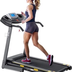 Treadmill with Auto Incline Foldable Treadmill 17” Electric Treadmills 2.5 HP/8.5 MPH with 15 Training Programs 0-12% Auto Incline Large LCD Display Easy Assembly for Home Office Gym Use
