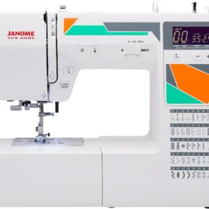 Janome MOD-50 Computerized Sewing Machine with 50 Built-In Stitches, 3 One-Step Buttonholes, Drop Feed and Accessories Red