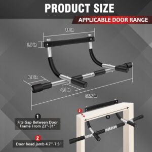 TOPOKO Upgrade Pull Up Bar for Doorway – Max Capacity 440 lbs, Portable Upper Body Workout Bar for Strength Training