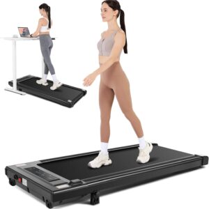 Walking Pad Under Desk Treadmill Portable 2.5HP for Home Office, Walking Treadmill Electric Quiet for Home/Apartment/Flat, Walking Jogging Machine with Remote Control and LED Dispaly
