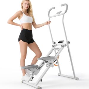 Stair Stepper with Adjustable Resistance – Stair Climber for Home Gym, Folding Cardio Machine with Extended Step Range, Adjustable Handlebar & Pedals, Tablet Holder by MACYO
