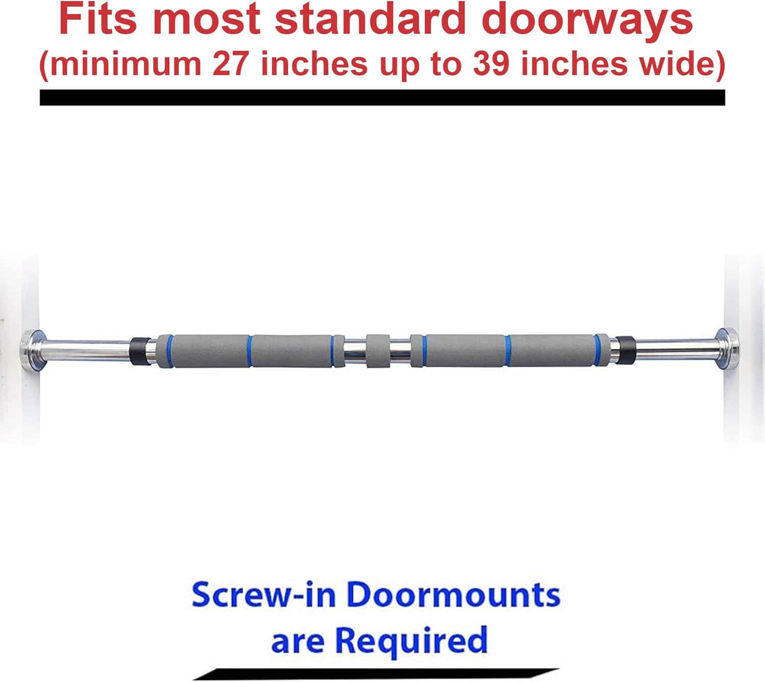 Garren Fitness Maximiza Pull Up Bar for Doorway - 27 to 39 Inches Adjustable Width Pullup Bar/Chin up Bar with 3 Sets of Screw-in Heavy-Duty Door-Mounts - Image 5