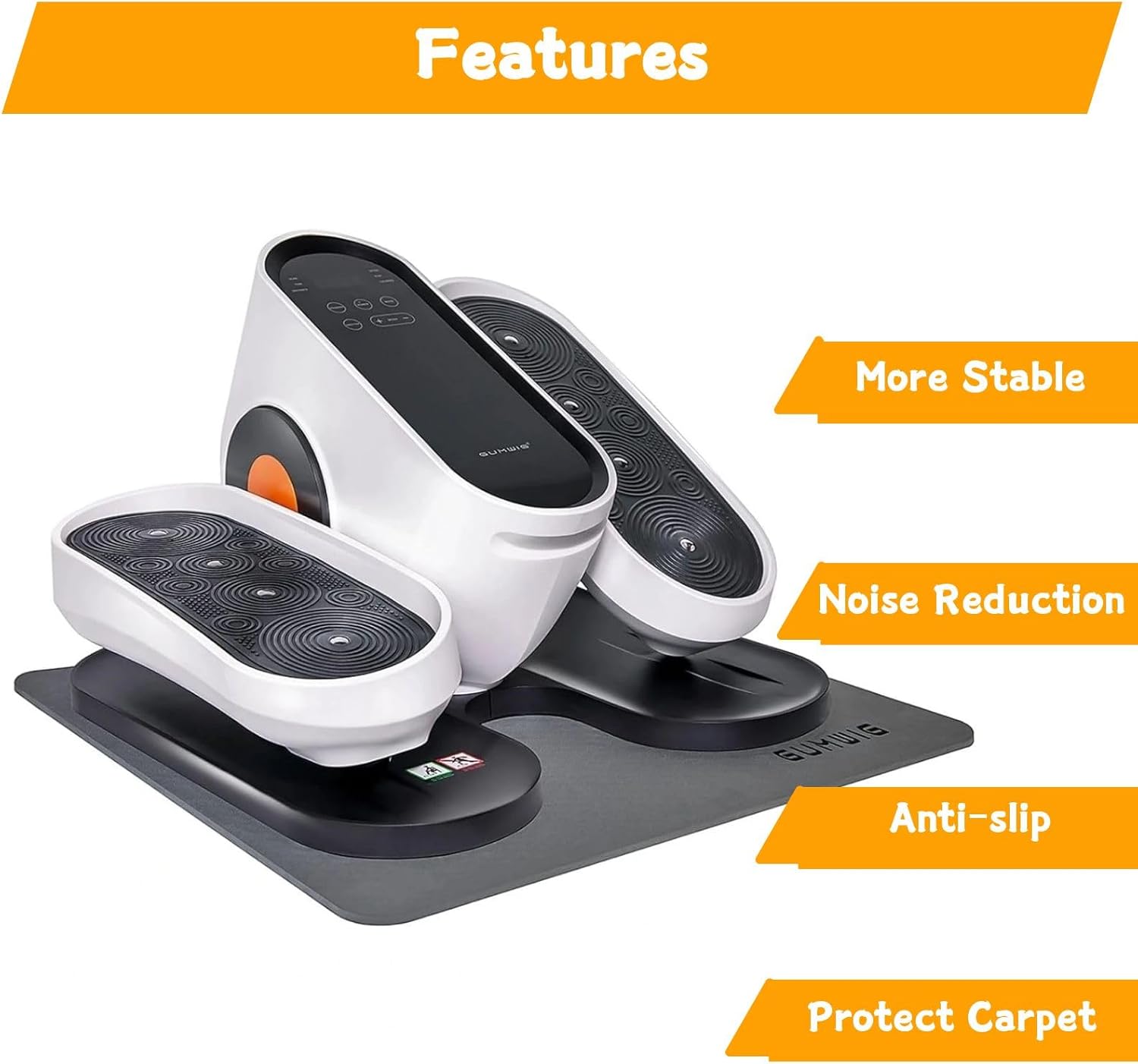Under Desk Elliptical Equipment Mat, Electric Leg Foot Exerciser Machine Mat while Sitting for Seniors, Anti-slip and Lightweight Ellipse Rubber Matt to Protect Concrete - Image 4
