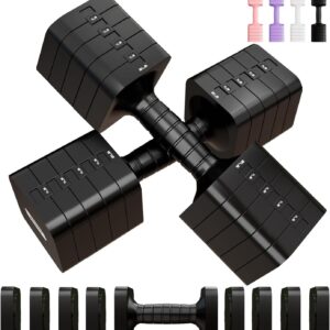 Adjustable Dumbbell Set for Women Men 16LB 20LB Hand Weights Dumbbells Sets Woman Exercise Fitness dumbbell Adjust dumbbells set of 2 for Home Gym Workout Strength Training Equipments