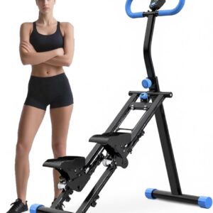 Stair Stepper for Home Gym, Vertical Climber Workout Machine for Full-Body Workout, Folding Cardio Exercise Climber with Adjustable Handles-Black