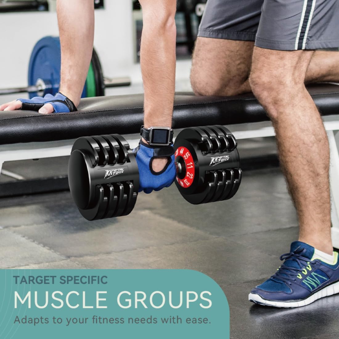 25/55lbs Adjustable Dumbbells Set, Dumbbells with Anti-Slip Metal Handle for Exercise & Fitness Fast Adjust Weight for Full Body Workout Fitness - Image 5