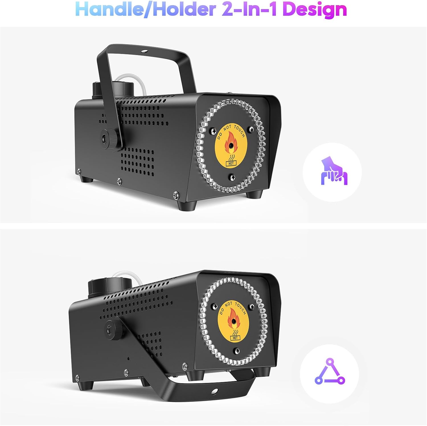 Fansteck Fog Machine, Smoke Machine with 45 LED Lights, 2000CFM Smoke Machine Fog with Wireless Remote Control Portable for Outdoor, Parties, Stage Effect, Indoor, Disco, Halloween, RGB Lighting - Image 4