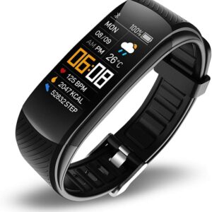 Health &-Fitness-Tracker with Stress Management, Workout Intensity, Sleep Tracking, 24/7 Heart Rate and More, Morning Glow/Black, iOS and Android,IP67 (Black)