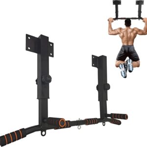BDL Wall Mounted Pull Up Bar Chin Up bar Multifunctional Dip Station for Indoor Home Gym Workout, Power Tower Set Training Equipment Fitness Dip Stand Supports to 440 Lbs