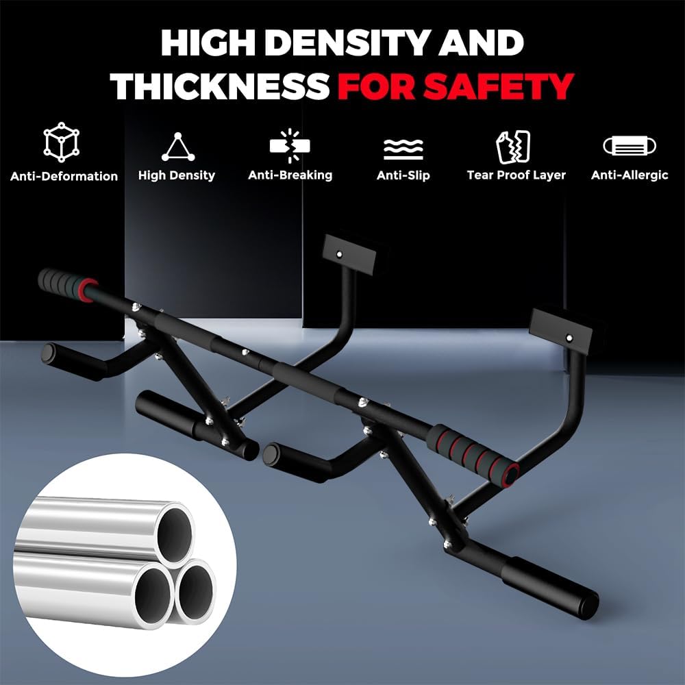 ONETWOFIT 2025 Upgrade Multi-Grip Pull Up Bar for Doorway - 460 lbs Heavy Duty Chin-Up Bar for Home Gym Exercise, Door Frame Pull Up Bar for Almost All Doors - Image 7