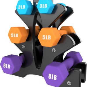 Portzon Weights Dumbbells Set with Various Color and Weights and Compatible, 1-15 LB, Anti-Slip, Anti-roll, Hex Shape