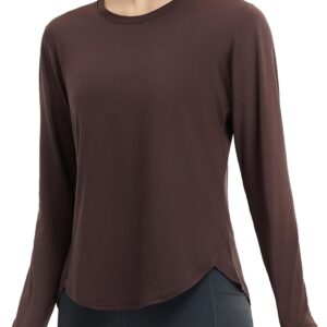 baleaf Women’s Long Sleeve Workout Athletic Shirts Lightweight Stretchy Running Yoga Tops with Cross Hem Thumb Loop