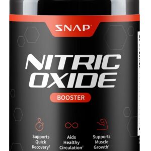 Snap Supplements Nitric Oxide Booster Supplement with L Arginine and L Citrulline Essential Amino Acids and Ginseng Root, Energy, Heart Health, Muscle Growth & Circulation Support, 90 Capsules