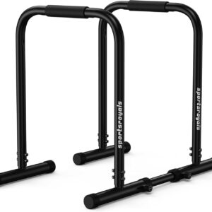 Sportsroyals Adjustable Dip Bar Station, Heavy Duty Parallette & Parallel Bars, 400LBS Stable Dip Stands for Home Gym, Calisthenics & Upper Body Workout Equipment