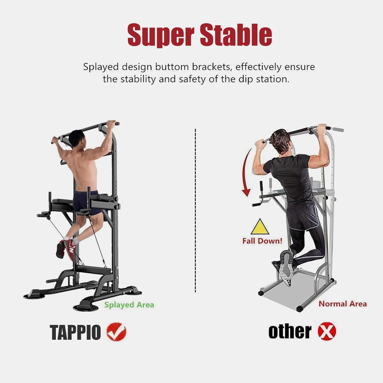 Power Tower Pull Up Bar for Home Gym, Multi Functional Pull Up Bar Stand Dip Bar Station, Adjustable Height Workout Dip Station Strength Training Fitness Equipment - Image 6