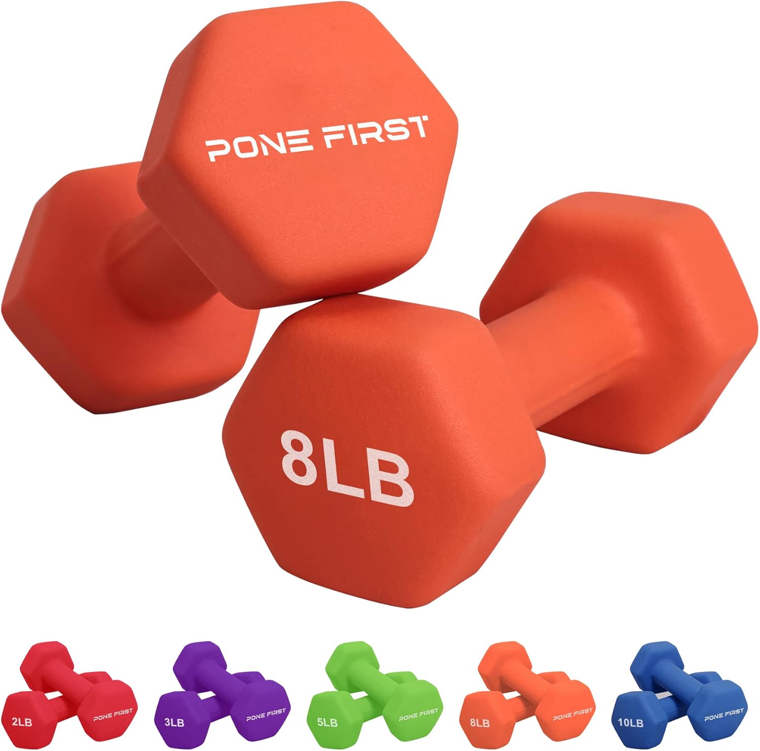 Dumbbell Hand Weight Pairs – Neoprene Dumbbell Exercise & Fitness For Home Gym Equipment and Adjustable Dumbbell Sets–Non-Slip, Color Coded Hex Shaped Free Weights For Women,Men 2LB 3LB 5LB 8LB 10LB Pounds