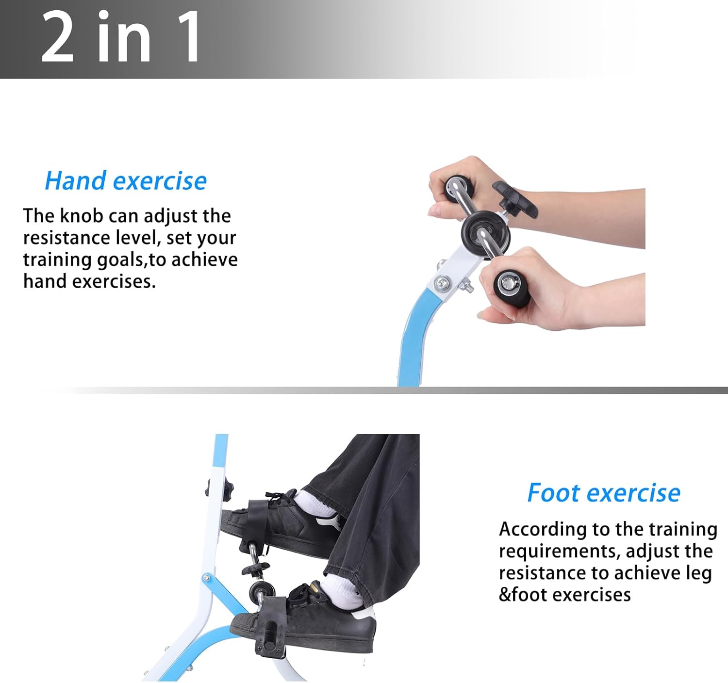 Pedal Exerciser Bike for Hands, Arms, Legs & Knees - Portable Foot Peddler Bike for Home Exercise, Mini Cycle with Adjustable Resistance-Suitable for Seniors - Image 3