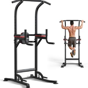 ZENOVA Pull Up Bar Dip Station Multi-Function Strength Training Equipment for Men Women Muscle Building 330/500 LBS Weight Capacity