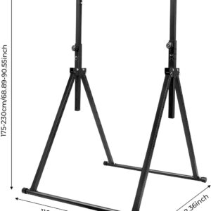 Triangular Pull Up Station, Carbon Steel Pull Up Bar for Home Gym Strength Training Equipment, 440.92 lbs 4.36 * 3.81 ft Adjustable Height Home Pull Up Bar (Free Standing)
