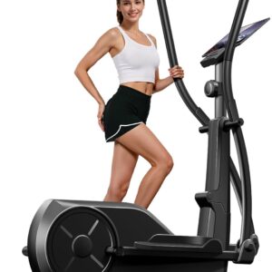 CURSOR FITNESS Elliptical Machine for Home, Elliptical Exercise Machine Elliptical Training Machines with 8 Levels Resistance, Silent Magnetic Elliptical Trainer with 12″ Stride and LCD Monitor