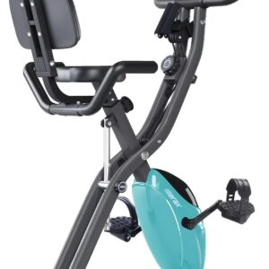 Merax Exercise Bike,Workout Bikes for Home,Folding Stationary Bikes for Home with 16-Level Magnetic Resistance, 300LBS Capacity X-Bike Indoor Exercise Equipment with Heart Rate Sensor & LCD Monitor