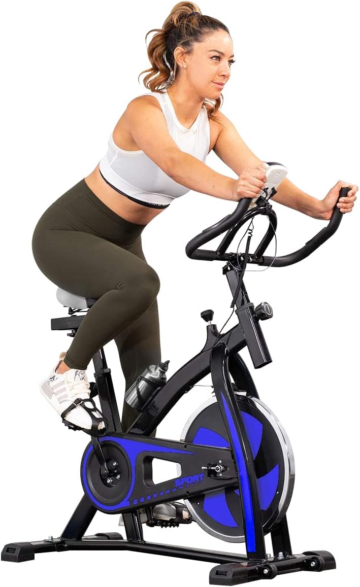 XtremepowerUS Exercise Bike 22lb Flywheel Stationary Workout Machine