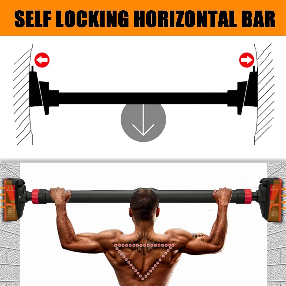 Pull Up Bar for Doorway, Strength Training Pull-up Bars, Chin Up Bar, No Screws, With Level Meter and Adjustable Width for Home Gym Upper Body Workout, No Installation Required, Max Load 440 LBS - Image 3