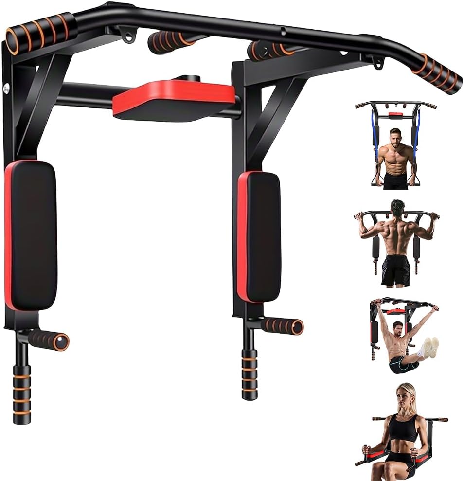 Multifunctional Wall-Mounted Pull-Up Bar – Heavy-Duty Indoor Horizontal Bar for Home Gym, Chin-Up, Punching Bag, and Exercise Equipment – Adjustable & Space-Saving (Black)
