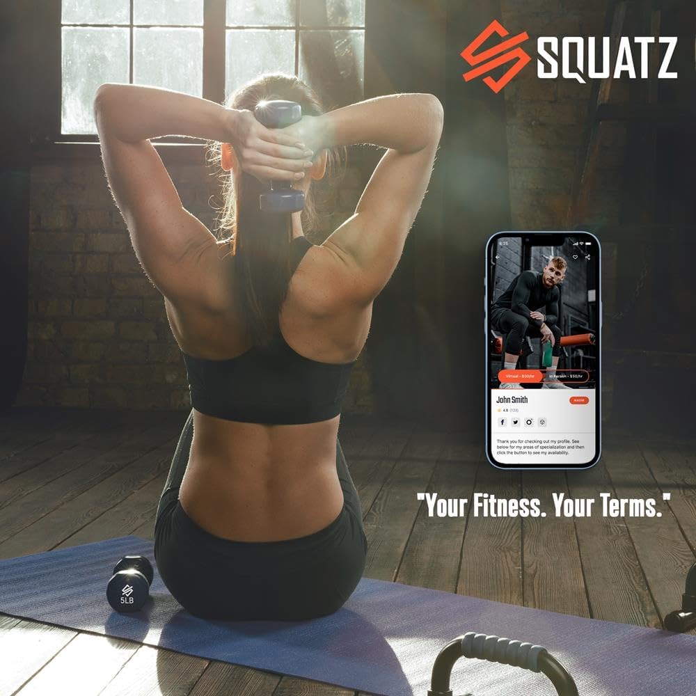 SQUATZ Dumbbell Weights Set with Stand, 32/20 Lbs Neoprene Coated Weights in Color Gray, Black, and Orange, Hex Shape Anti Slip and Roll Dumbbells for Exercise,Training, Fitness, Yoga for Men & Women - Image 7