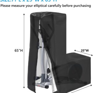 Elliptical Cover Elliptical Exercise Machine Cover for Indoor & Outdoor Home Elliptical Fitness Machine Protective Cover Waterproof & Dustproof Black