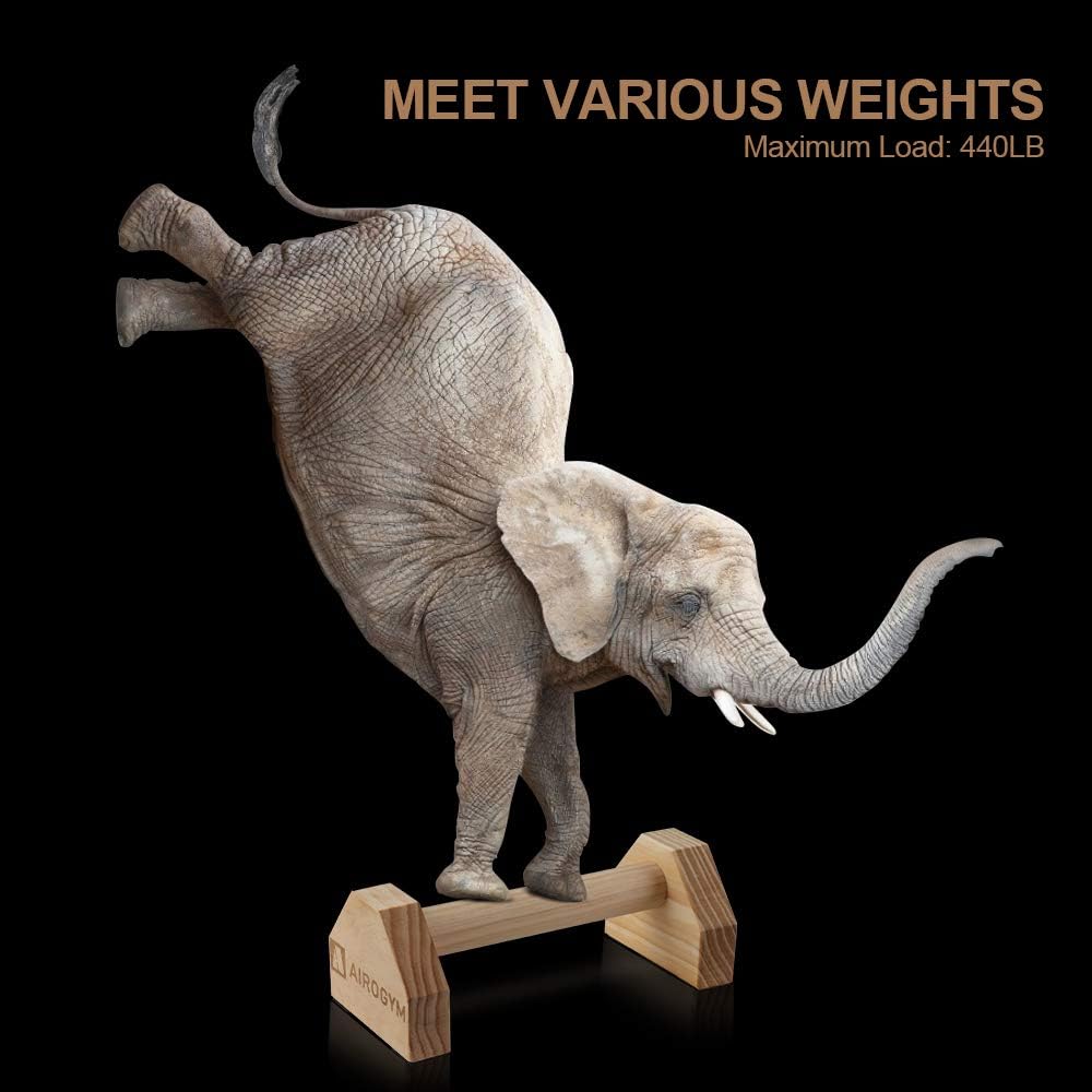 Push-up Stand, 2 PCS Wood Pushup Bars Non-Slip Base Exercise Home Workout Equipment, 30CM Wooden Parallettes Handle Stands Grip for Men Strength Training, Planks Calisthenics - Image 4