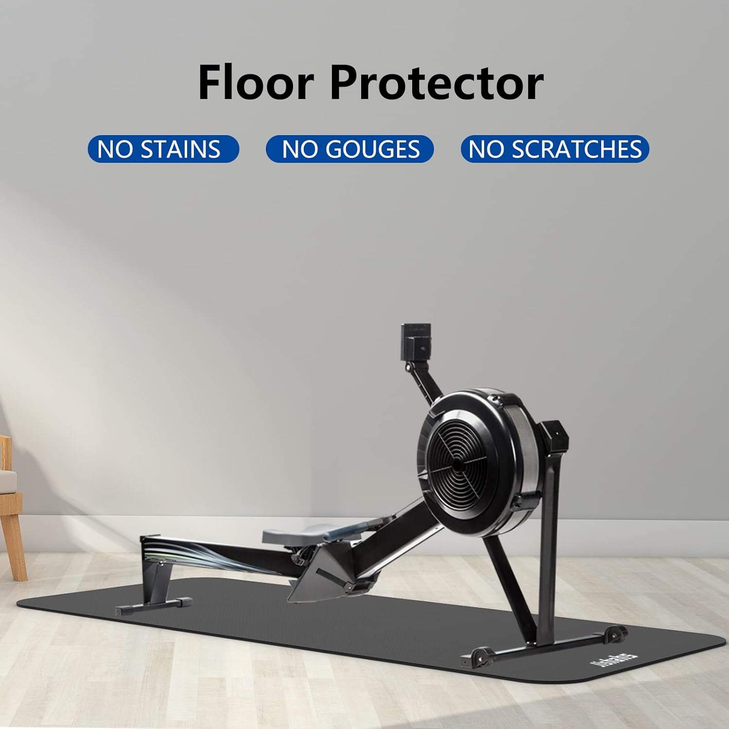 Universal Indoor Rowing Machine Mat- 8.5 x 2.3 FT Exercise Equipment Mat for Concept 2, Nordictrac, Sunny, Hydrow etc. Extra Long Non-Slip and Waterproof, Under Rower Floors Protection - Image 7