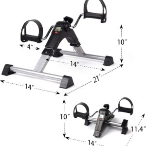 Under Desk Bike Pedal Exerciser, Portable Foldable Mini Stationary Exercise Bike for Home, Rehabilitation Peddler Machine