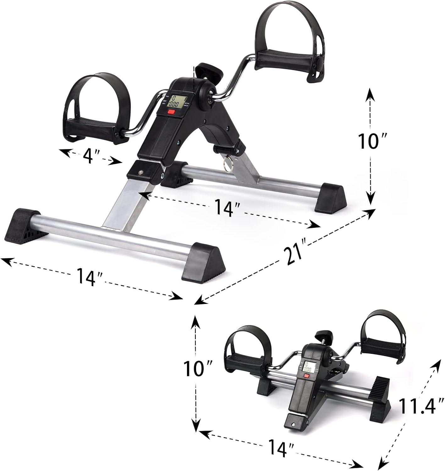 Under Desk Bike Pedal Exerciser, Portable Foldable Mini Stationary Exercise Bike for Home, Rehabilitation Peddler Machine - Image 2