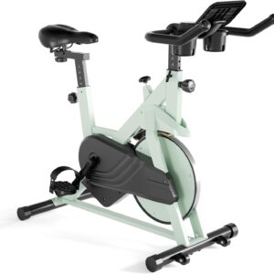 Exercise Bike, 32-Level Magnetic Resistance Stationary Bikes for Home, Low Noise 300LBS Weight Capacity Workout Cycling Bike for Home Gym with Pad Mount, LCD Monitor, Cup Holder