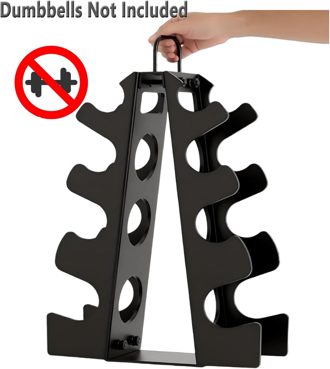 Dumbbell Rack Stand Only(Rack Only, No Dumbbells), Weight Rack for Dumbbells 5-15LB, Upgraded Handle, Compact A-Frame Weight Rack, Suitable for Home Gym - Image 2
