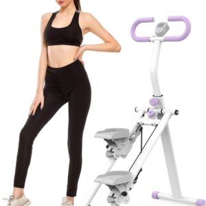 Stair Stepper for Home, Folding Vertical Climber Workout Machine for Full-Body Exercise Stair Stepper with Stable Frame Adjustable Handlebar & Pedals