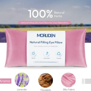 Lavender Eye Pillows for Relaxation, Yoga Eye Pillow for Meditation, Microwavable Weighted Eye Pillow for Yoga, Moist Heat & Cold Eye Compress with Aromatherapy (Pink) – 2 Pack