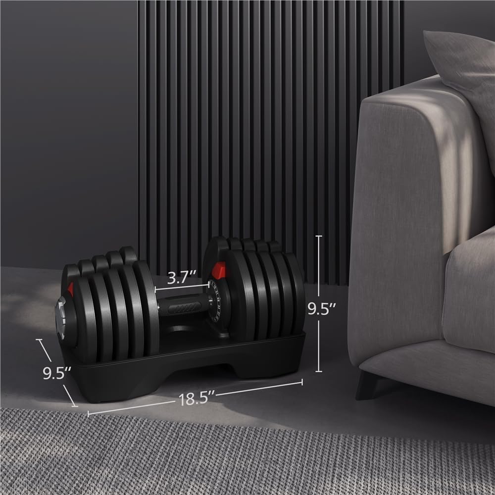 Yaheetech Adjustable Dumbbells Set 28LB/40LB/52.5LB/90LB, Fast Adjust Weight Set Pair - Image 2