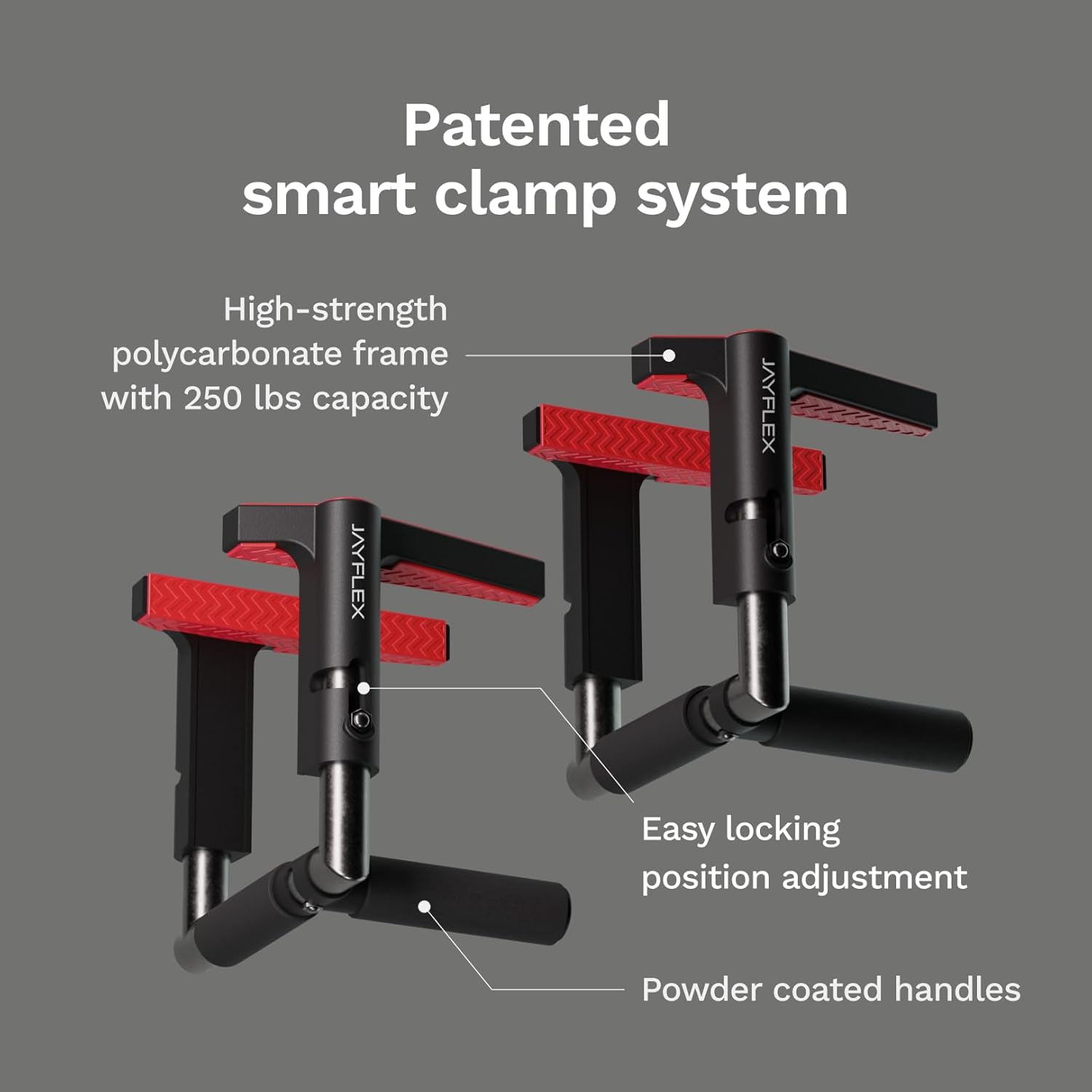 Jayflex CrossGrips Compact Pull Up Bar - Pull Up Bar Door Frame for Work from Home Fitness - Adjustable Door Frame Pullup Bar Handles - 250 lbs Capacity - Image 3