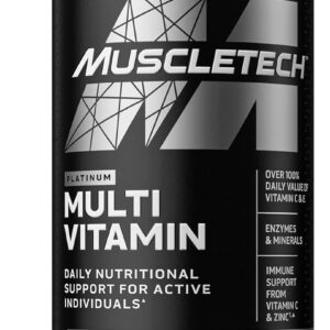 MuscleTech Platinum Multivitamins for Men & Women – Multi-Vitamin Supplement for Immune Support – 18 Vitamins & Minerals, Vitamin A C D E B6 B12 – Daily Workout Supplements for Men – 90 Capsules