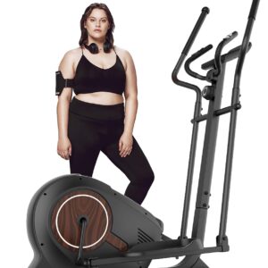ANCHEER Home Gym Elliptical Trainer Machine, Silent Magnetic Cross Trainer with LCD Display, 14-Level Resistance & Heart Rate Monitor, 400Lbs Capacity Cardio Equipment