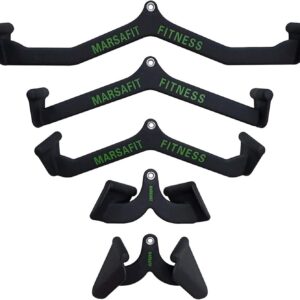 Home Gym Fitness Rowing T-bar V-bar Pulley Cable Machine Attachment, Bicep Curl Tricep Lat pulldown Bar Back Strength Training Handle Grips Lat Pull Down Bar for Seat Row Workout