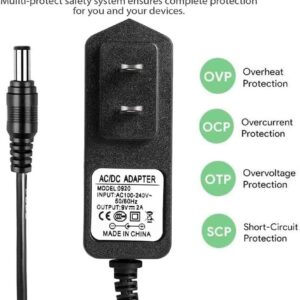 Universal 9V Adapter Power Cord for Schwinn 170 430 A10 A20 420 460 101 130 150 202 220 230 240 Schwinn Stationary Bike Power Cord for Bike Exercise Elliptical Recumbent Upright Trainer Power Supply