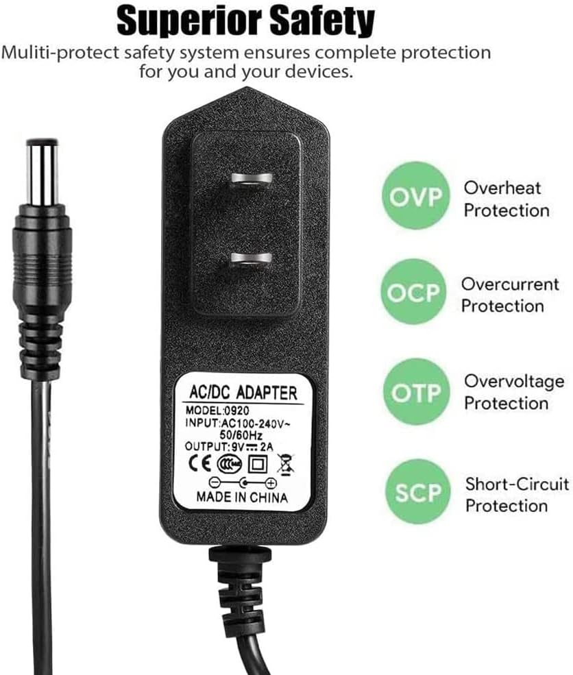 Universal 9V Adapter Power Cord for Schwinn 170 430 A10 A20 420 460 101 130 150 202 220 230 240 Schwinn Stationary Bike Power Cord for Bike Exercise Elliptical Recumbent Upright Trainer Power Supply - Image 2