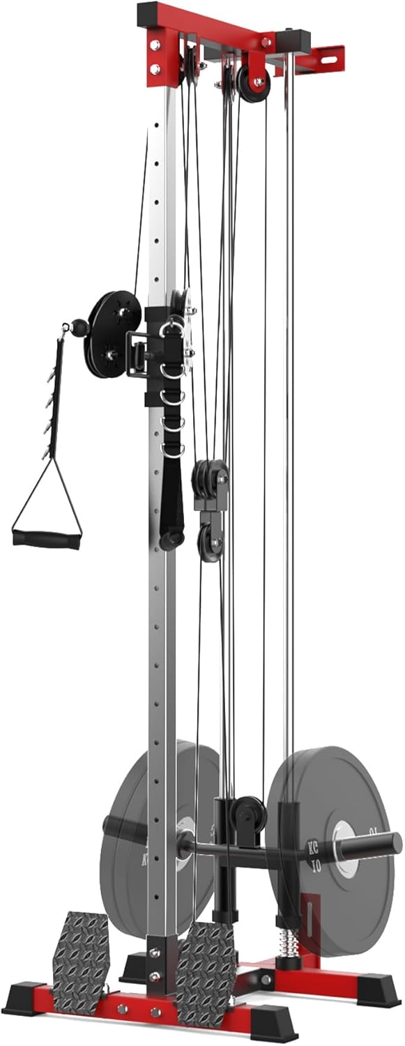 LAT Pulldown Machine, Multi-Functional Cable Machine with High and Low Pulley Station, Row Cable Machine Home Gym with Leg Support, Tricep Workout Equipment - Image 7
